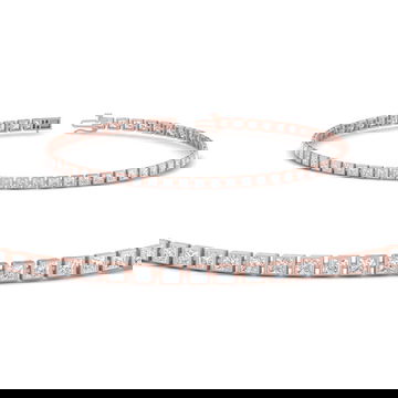 3 ct.Princess Cut Diamond Tennis Bracelet Bezel Set