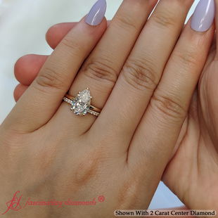 Hidden Halo Engagement Ring Set