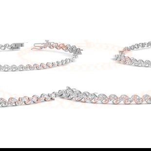 4.40 Ct. Heart Shaped Diamond Bezel Tennis Bracelet