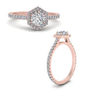 1.50 Carat Manufactured Diamond Hexagon Halo Ring