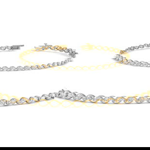 2 Carat Pear Shaped Tennis Bracelet Bezel Set