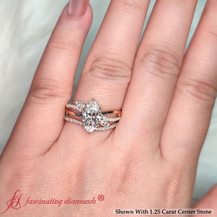 Classic Vintage Marquise Lab Diamond Wedding Set
