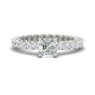 Asscher Cut Diamond 2 Carat Wedding Ring