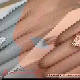 1.50 Carat Cushion Cut Trillion Halo Lab Diamond Ring