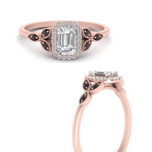 2 Carat Emerald Cut Halo Diamond Ring