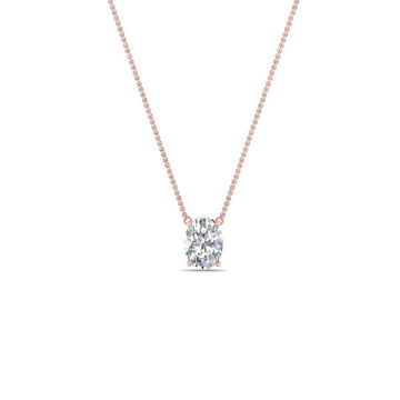 0.25 Ct. Oval Diamond 4 Prong Solitaire Pendant