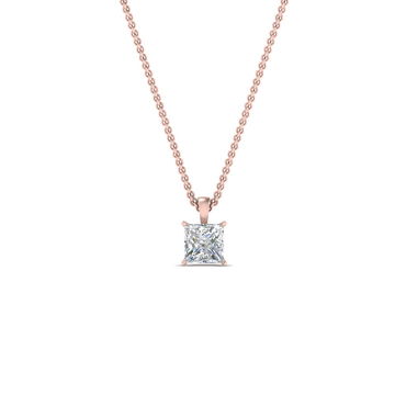 0.25 Ct. Princess Cut 4 Prong Solitaire Pendant