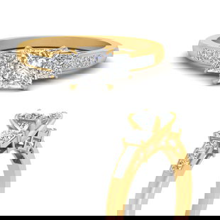 1.50 Carat Princess Cut 3 Stone Diamond Ring