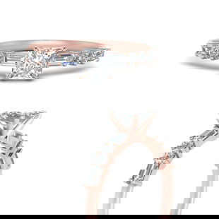 1.50 Ct. Diamond Princess Cut With Baguette Ring
