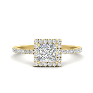 Prong Stud Halo Engagement Ring
