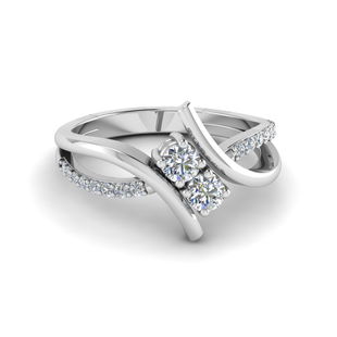 Crossover 2 Stone Diamond Ring