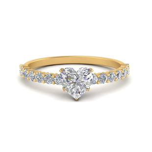 1.50 Ctw. Heart Man Made Simple Diamond Ring