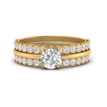 Bezel Set Stacking Solitaire Rings