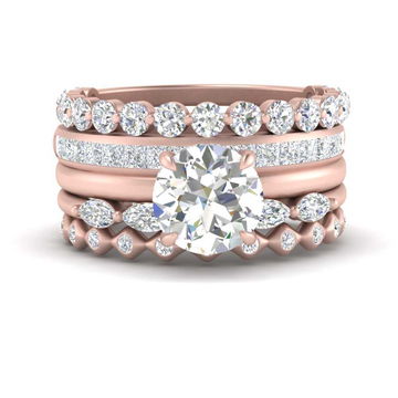 Fancy Shaped Bands With Solitaire Rings