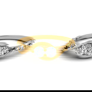 Swirl 2 Stone Diamond Ring