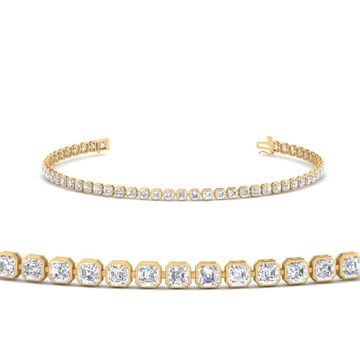 2.70 Ct. Asscher Diamond Bezel Tennis Bracelet