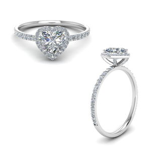 1.50 Carat Man Made Diamond Heart Halo Ring