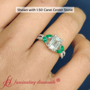 Emerald Cut Lab Diamond 2 Carat Twisted Shank Ring