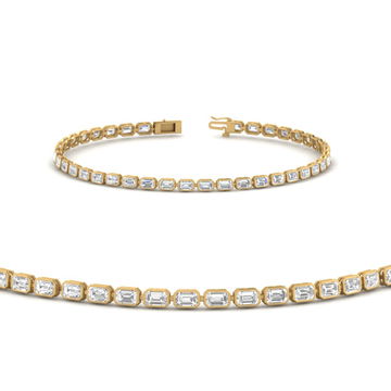 4 Ct. Emerald Cut Bezel Tennis Diamond Bracelet