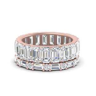 Stack Ring With Baguette And Emerald Cut