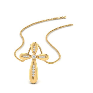 Pave Set Cross Diamond Pendant