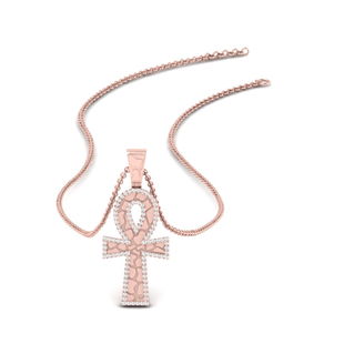 Vintage Ankh Cross Diamond Pendant
