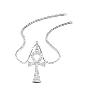 Classic Ankh Cross Diamond Pendant