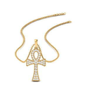 Ankh Cross Pendant With Diamond