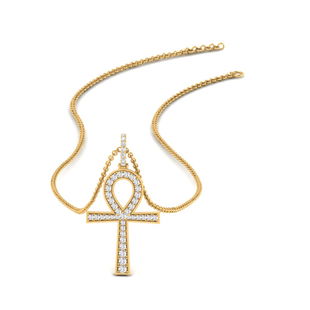 Diamond Ankh Cross Pendant