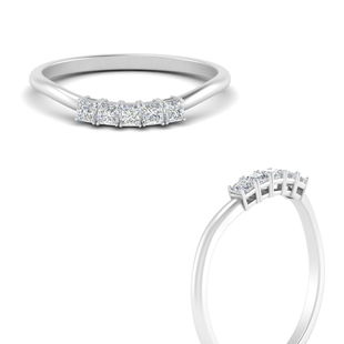 Square 5 Stone Wedding Band