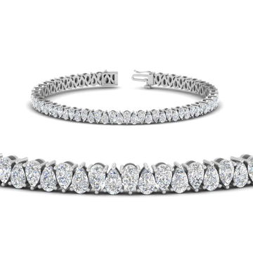 7 Carat Pear Cut Diamond Tennis Bracelet