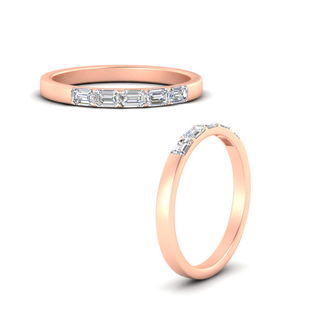 5 Stone Emerald Cut Mini Stacking Ring