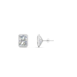 Gorgeous Radiant Diamond Bezel Studs