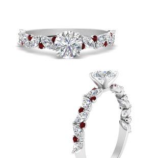Marquise And Round Classic Modern Engagement Ring