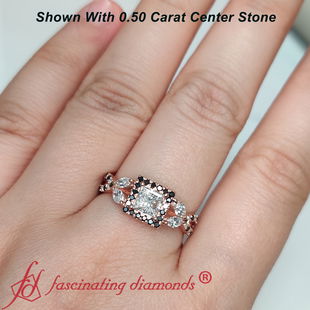 Princess Cut Split Shank Diamond Ring