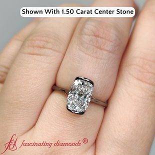 1.50 Carat Cushion Lab Diamond Black Ring