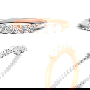 5 Stone Basket Prong Round Cut Anniversary Band