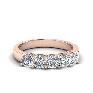 1 Carat Diamond Cushion 5 Stone Band