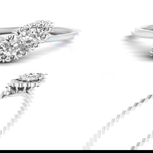 Floral Halo Solitaire Ring