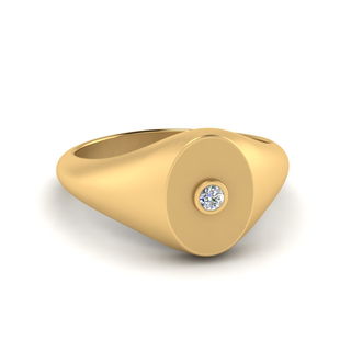 Oval Signet Diamond Ring