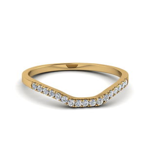 U Prong Contour Wedding Band