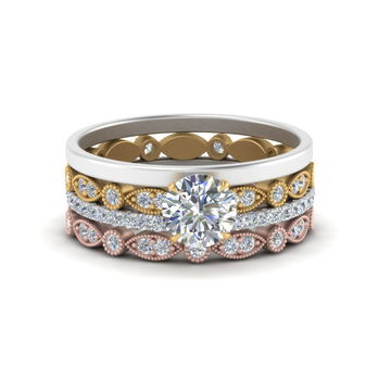 Stacked Engagement Ring And Wedding Band