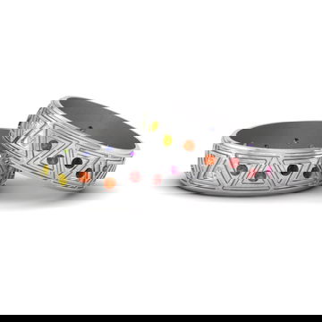 Rainbow Gay Wedding Engagement Rings