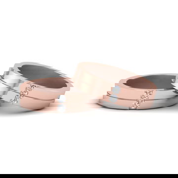 2 Stone Unisex Wedding Bands