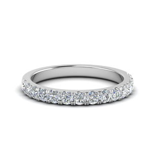 French Pave Round Stackable Band