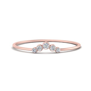 Bezel Curved Stack Wedding Ring