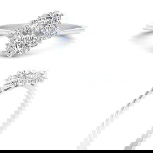 Oval Simple Flower Engagement Ring