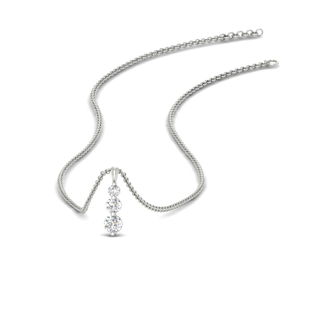 3 Stone Drop Diamond Pendant