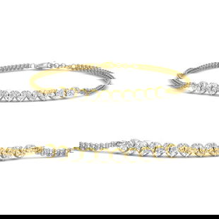 Round Gold Chain Bar Bracelet