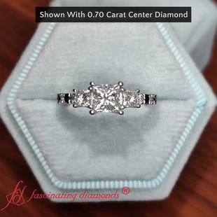 U Prong Three Stone Diamond Ring